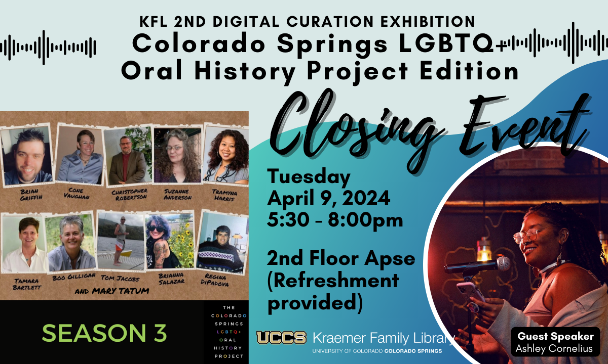 graphic advertising LGBTQ+ Oral History Project Event