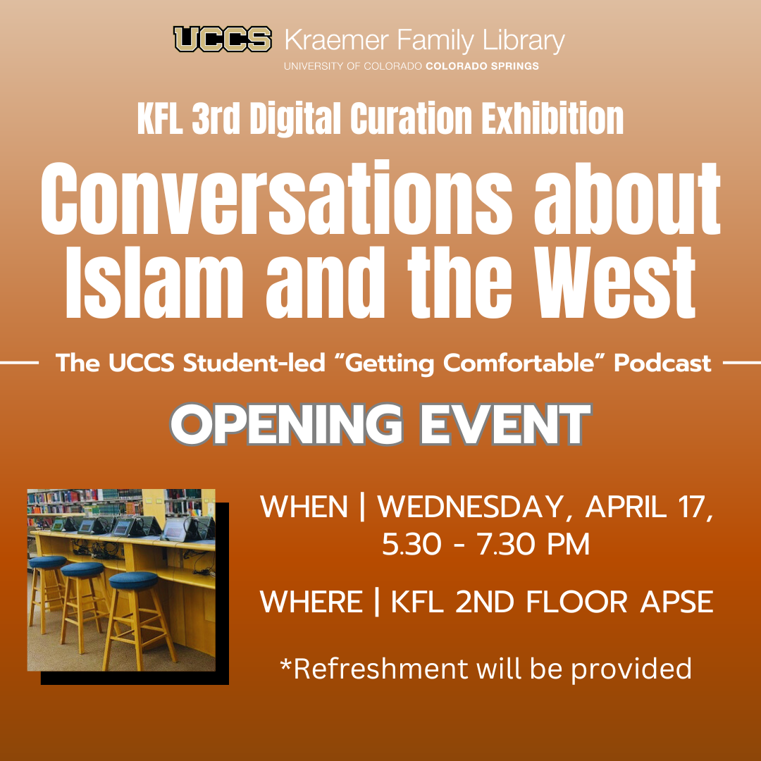 graphic advertising KFL 3RD Digital Curation Exhibition Opening Event: Conversations about Islam and the West edition