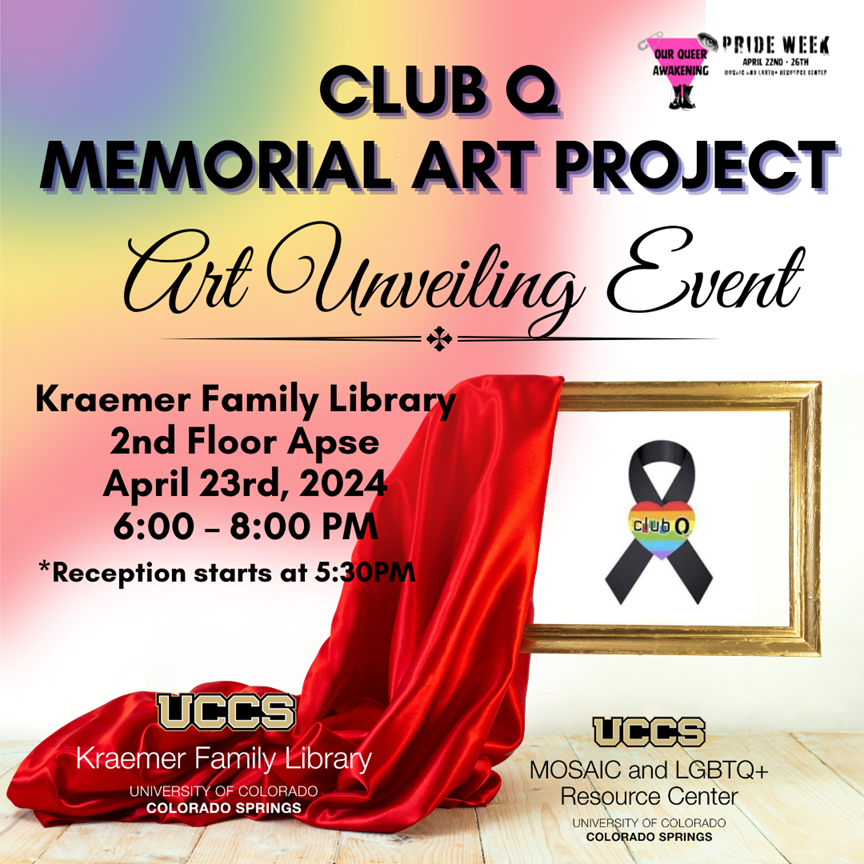 graphic advertising the Club Q Memorial Art Unveiling