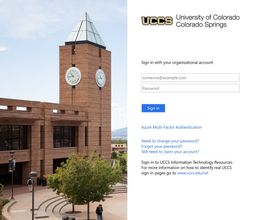 UCCS campus login page screenshot