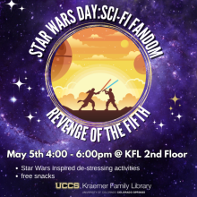 a purple infographic with the event details