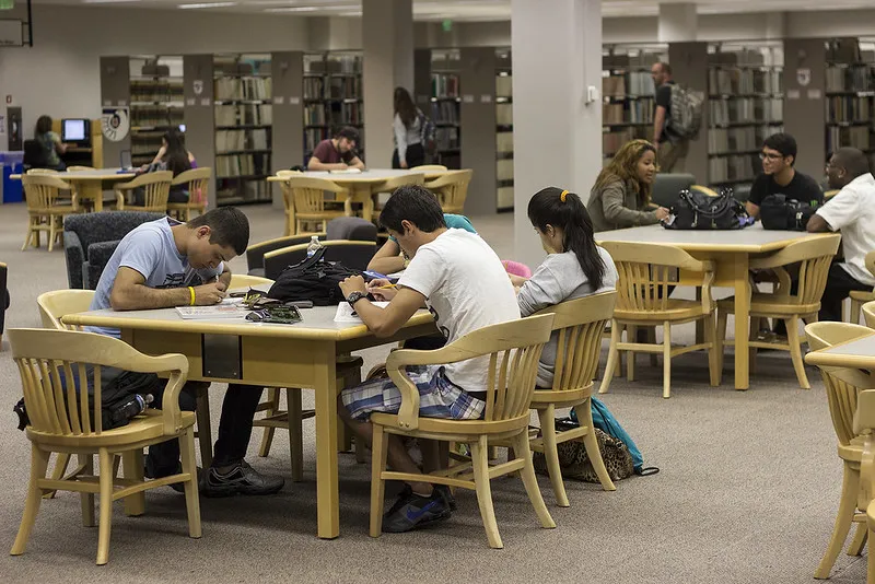 photo of students seated at collaborative tables