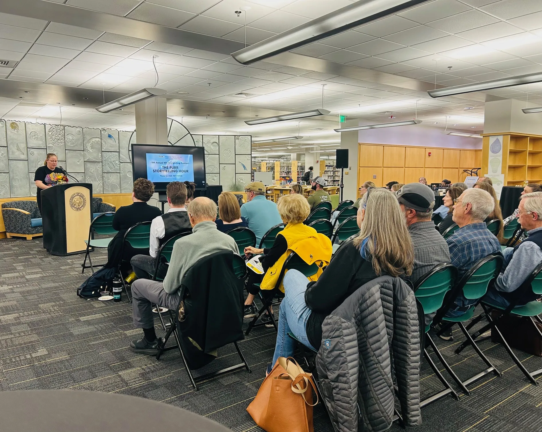 audience watching the purr storytelling hour contest