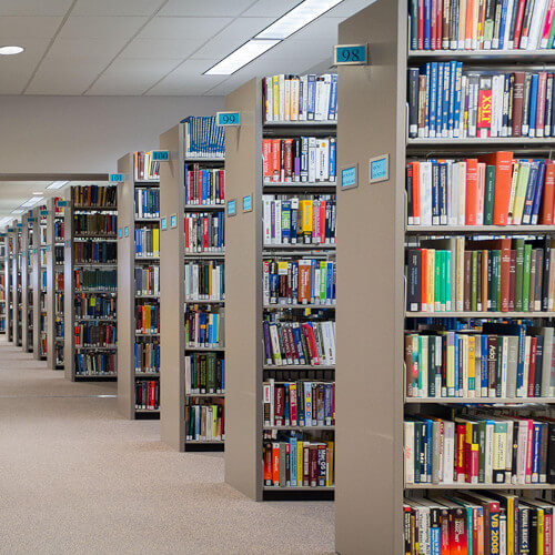 photo of the library's book collection